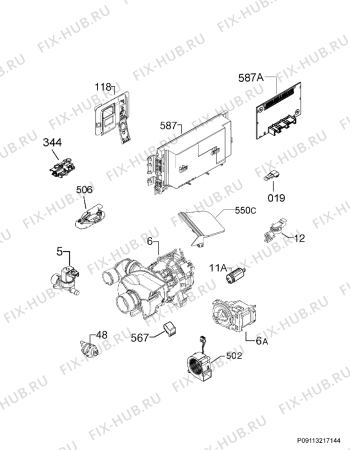 Взрыв-схема посудомоечной машины Frigidaire Gallery FGID2476SW0A - Схема узла Electrical equipment 268